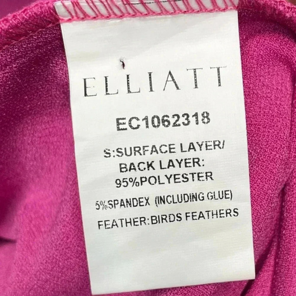 NWT ELLIATT Paulina Pink Mini Dress Size Medium Feather Trim - Picture 9 of 10